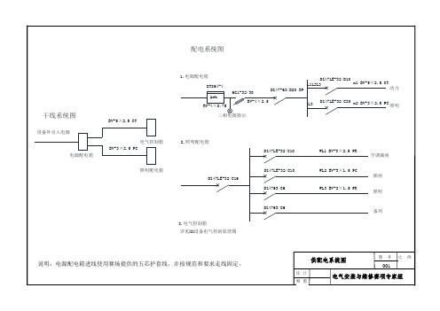 电气安装与维修样题图纸