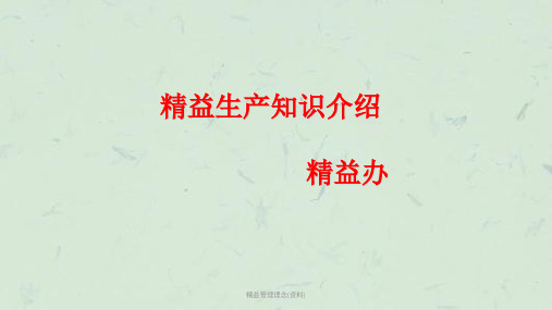 精益管理理念(资料)课件
