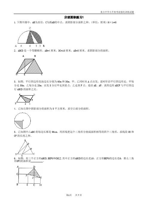 重点中学小升初考前强化训练试题