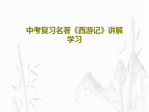 中考复习名著《西游记》讲解学习31页PPT