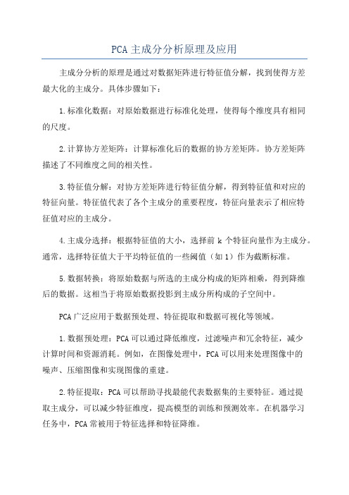 PCA主成分分析原理及应用