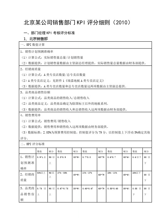 031-北京某公司销售部门KPI评分细则(2010)(DOC 17页)