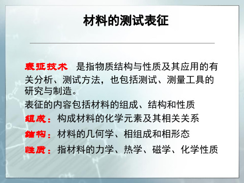 材料的测试表征方法和技巧