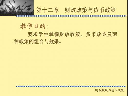 第十二章 财政政策与货币政策