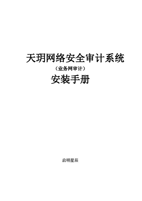 天玥网络安全审计系统(业务网审计)V6.0.11.1安装手册