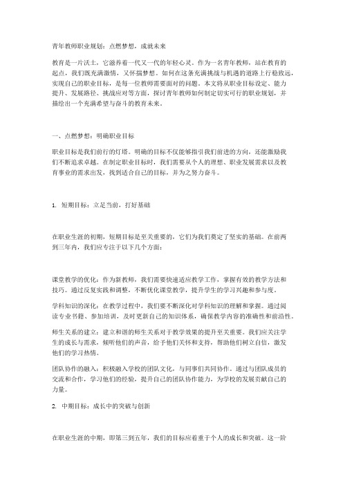 青年教师职业规划：点燃梦想,成就未来