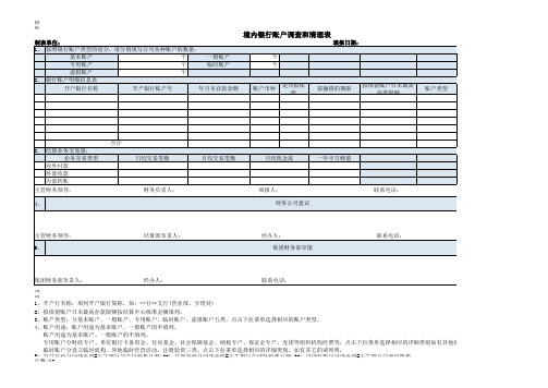 境内银行账户调查和清理表模板
