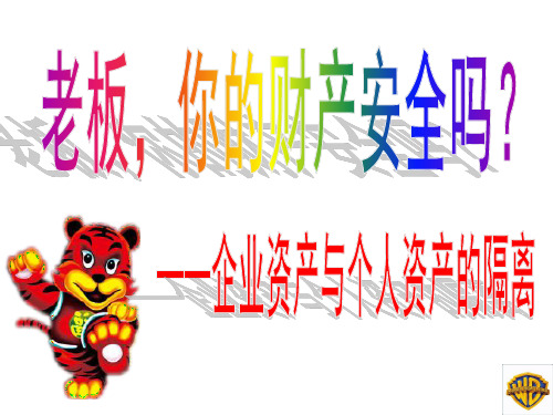(一)企业资产与个人资产的隔离