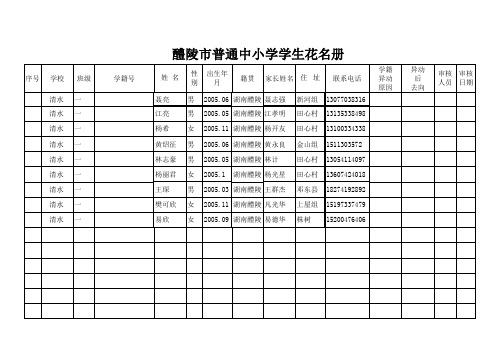 学生花名册(空表)