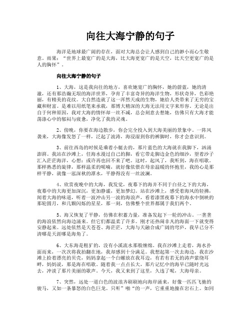 向往大海宁静的句子