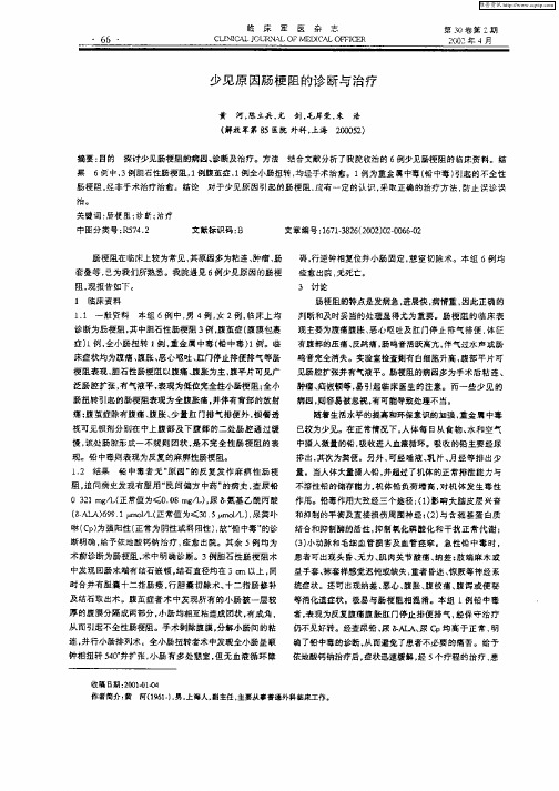 少见原因肠梗阻的诊断与治疗