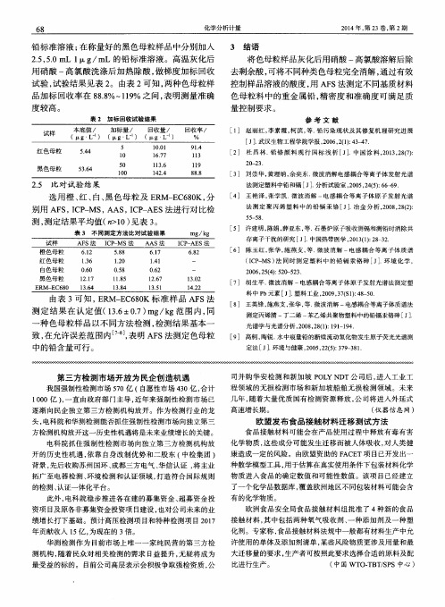 欧盟发布食品接触材料迁移测试方法