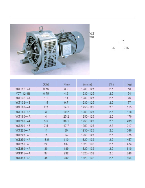 YCT系列电磁调速电机规格及原理