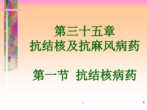 抗结核病药及抗麻风病药ppt课件