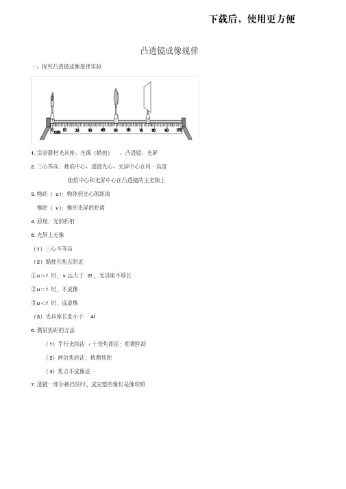 【精品】八年级物理学科精讲精练——凸透镜成像规律