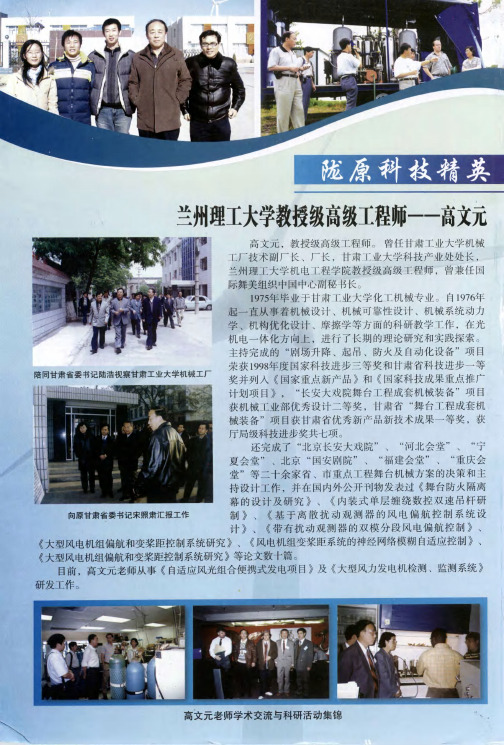 兰州理工大学教授级高级工程师——高文元