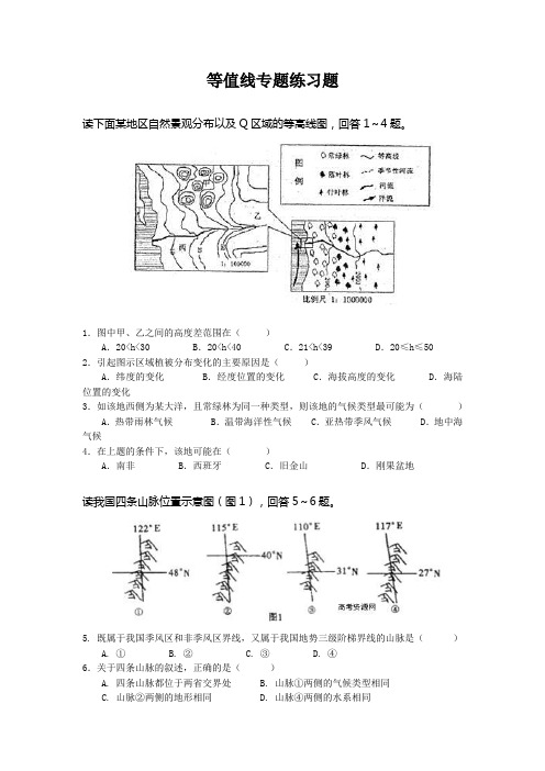 等值线专题练习