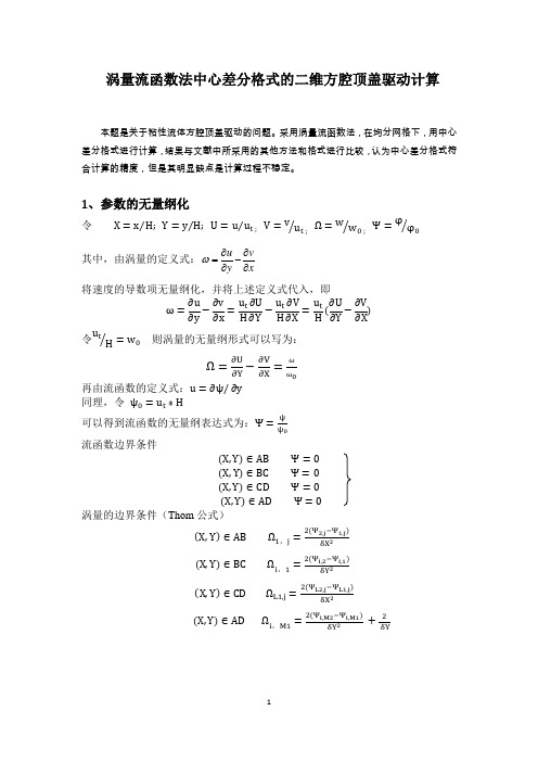 Fortran语言——涡量流函数法中心差分格式的二维方腔顶盖驱动计算