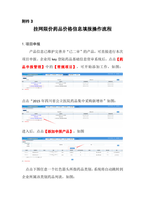 挂网限价药品价格信息填报操作流程