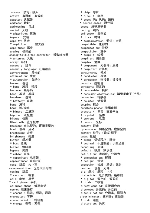 电子信息科学类专业必备英语单词