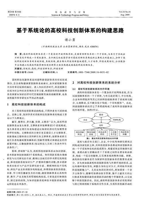 基于系统论的高校科技创新体系的构建思路