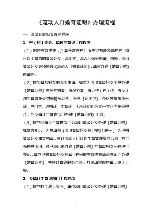 流动人口婚育证明办理流程