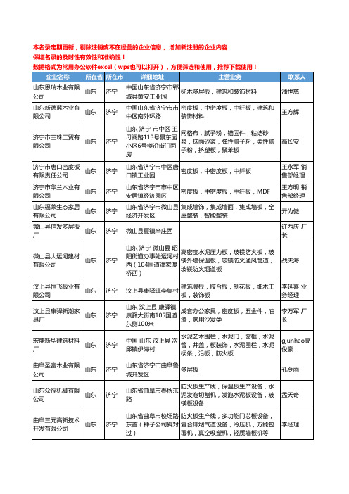 2020新版山东省济宁板材工商企业公司名录名单黄页联系方式大全54家