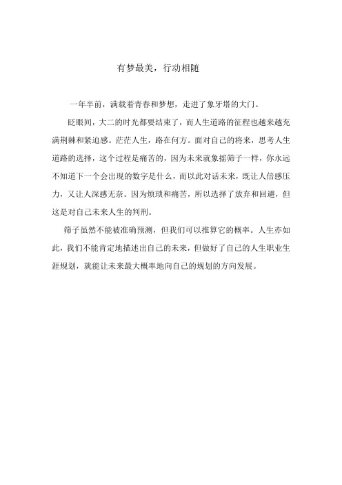 有梦最美,行动相随