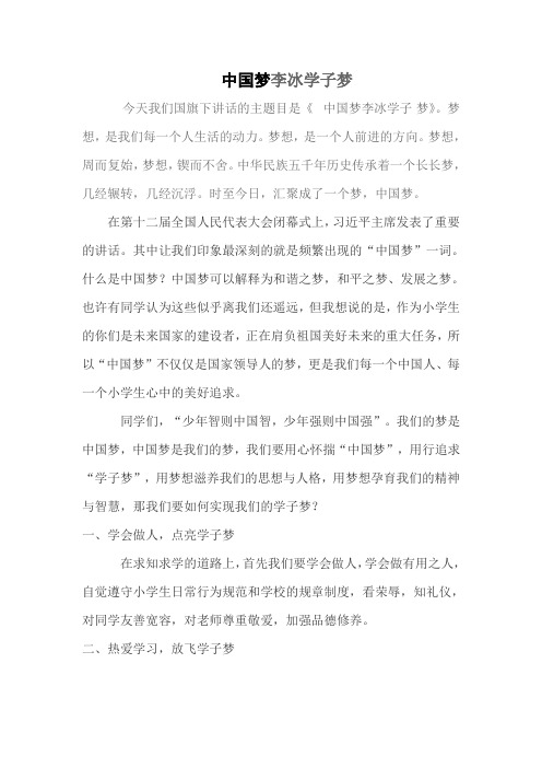中国梦李冰学子梦