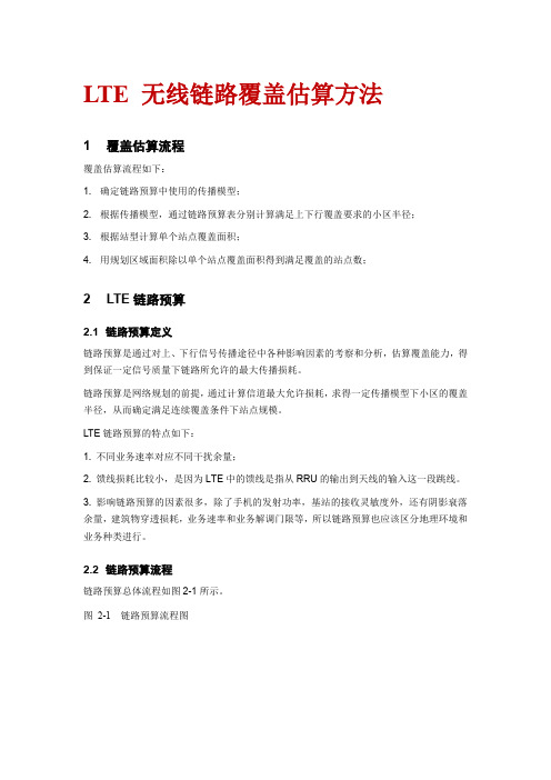 网优文档164：LTE 无线链路覆盖估算方法
