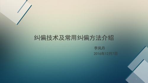 纠偏技术PPT幻灯片课件
