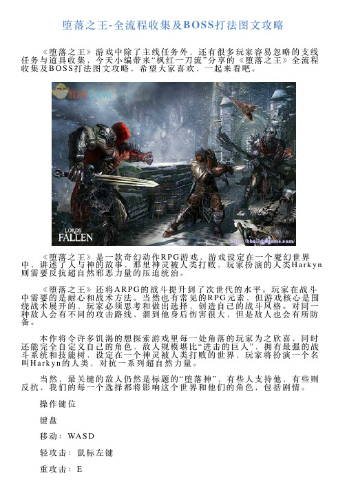 堕落之王全流程收集及BOSS打法图文攻略