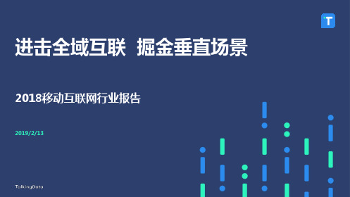 TalkingData行业报告-2018年移动互联网行业报告
