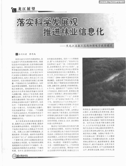 落实科学发展观 推进林业信息化——黑龙江省森工总局加强电子政务建设