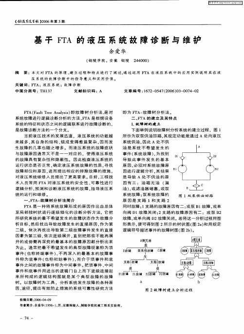 基于FTA的液压系统故障诊断与维护