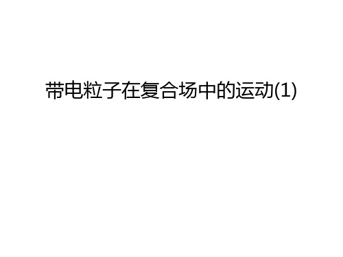 带电粒子在复合场中的运动(1)知识讲解