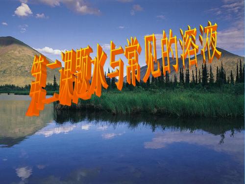 水与常见的溶液(1)