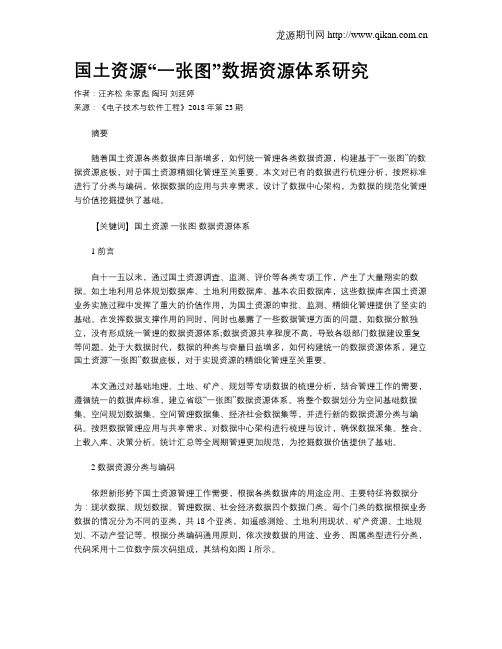 国土资源“一张图”数据资源体系研究