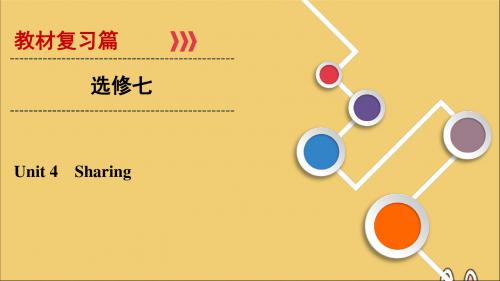 2020版高考英语大一轮复习第1部分Unit4Sharing课件新人教版选修7