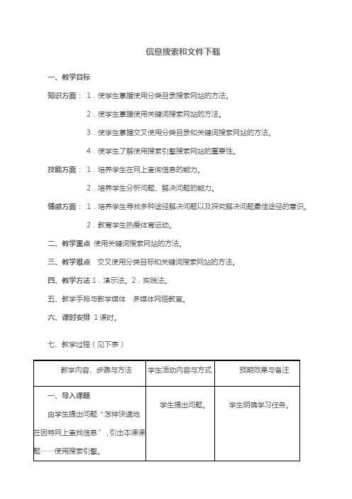 信息搜索和文件下载