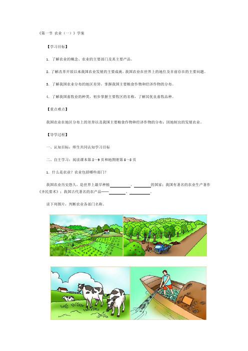 第一节 农业学案(配2013教育部审定八上地理)