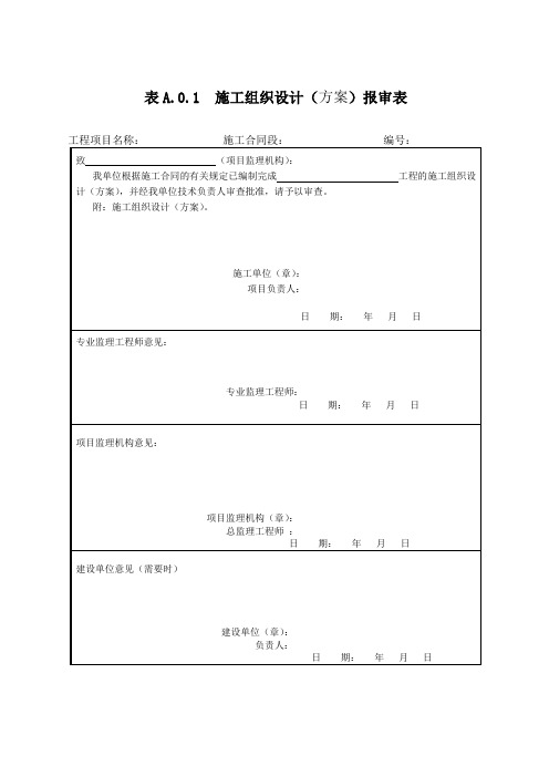 内业表格