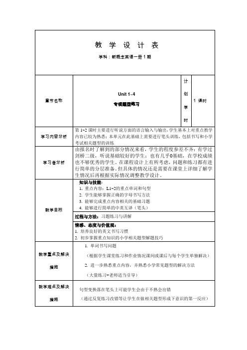 新概念一册1期L1~L4阶段语法复习