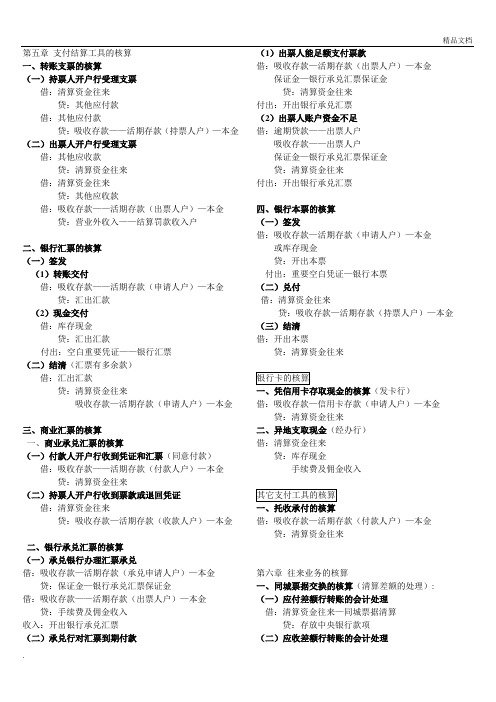 金融企业会计会计分录大全