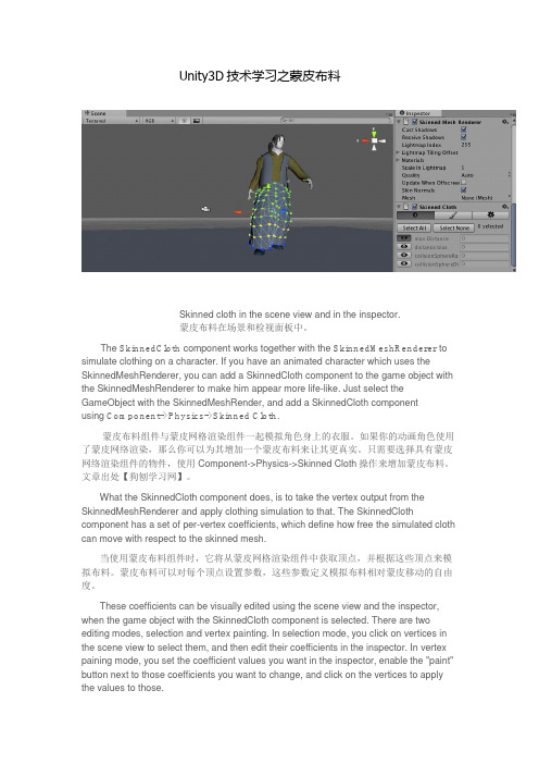 Unity3D技术学习之蒙皮布料