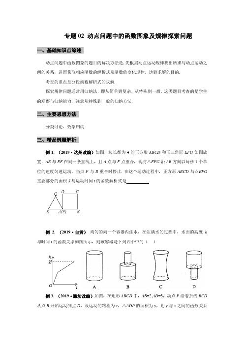 2020年中考数学动态问题专题02 函数图象及规律探索问题