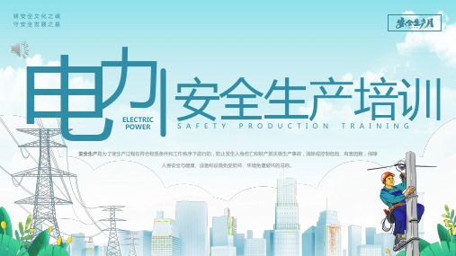 电力安全生产培训课件PPT(内容丰富)33页