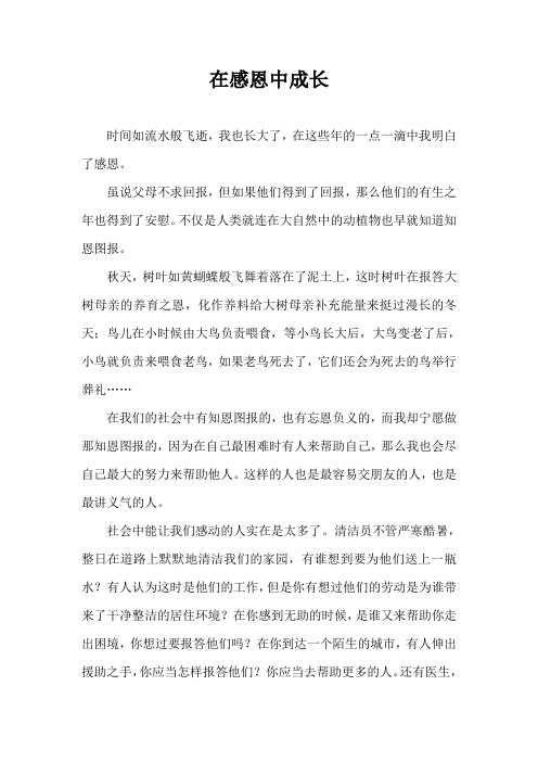 在感恩中成长