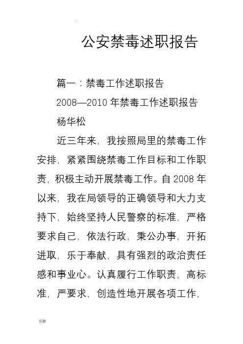 公安禁毒述职报告