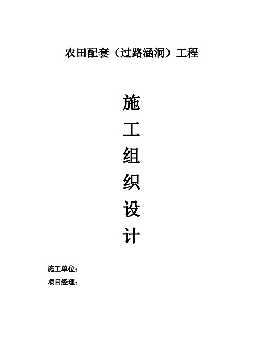 农田配套(过路涵洞)工程施工方案